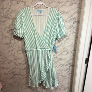 NEW Draper James RSVP Puff Sleeves Wrap Dress Plus Size XXL